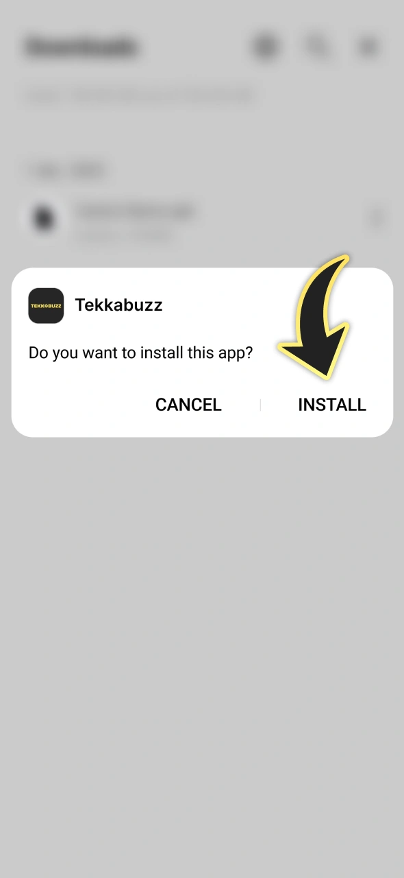 Finish installing download TekkaBuzz android app.