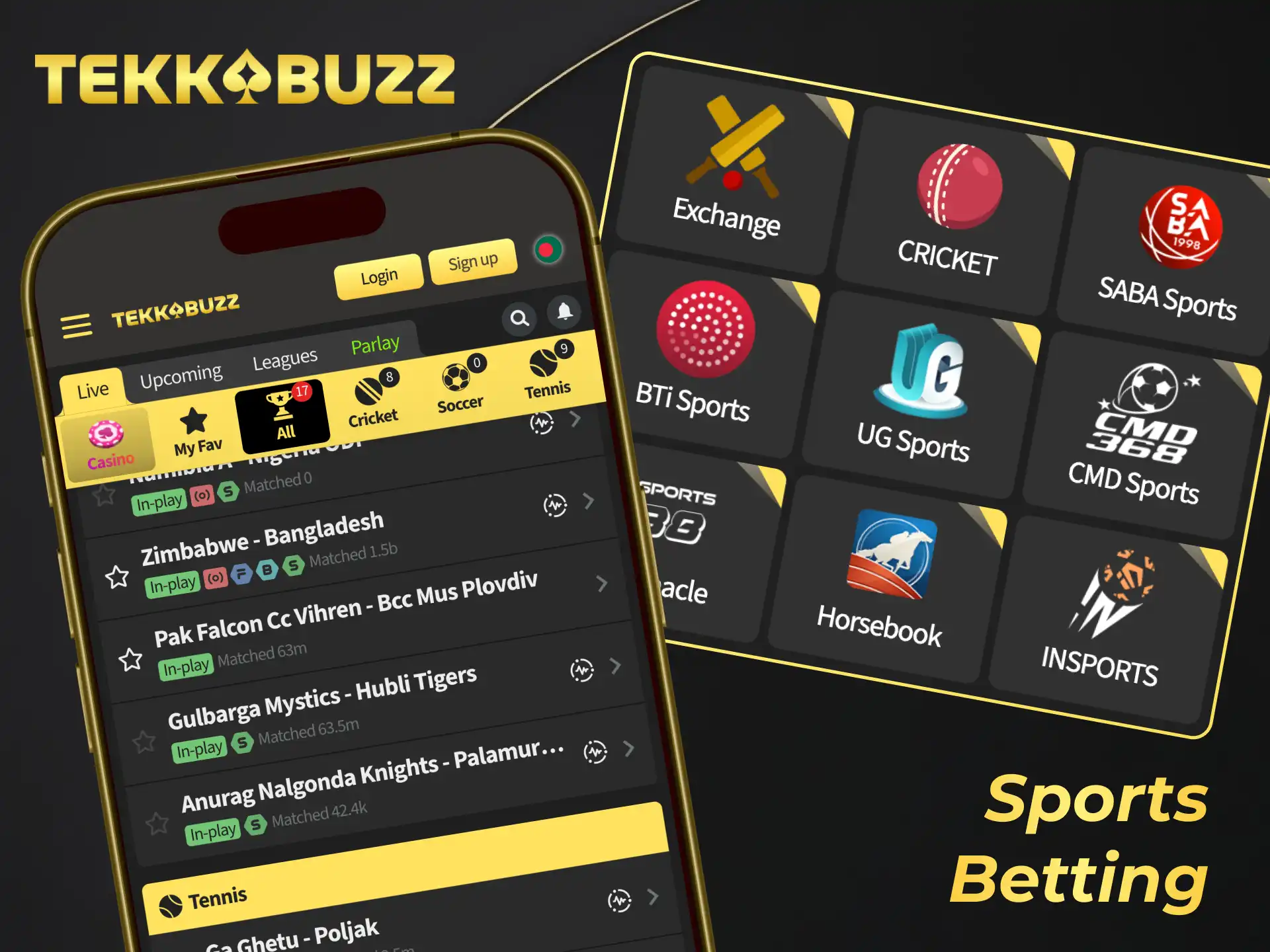 Place your winning mobile sports betting wagers via TekkaBuzz App.