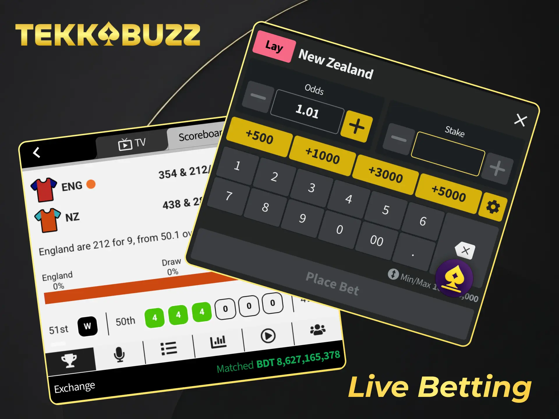 Experience the thrill of real time action with live betting on cricket.